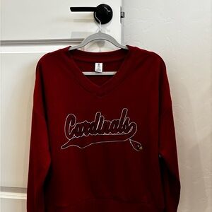 Cardinals V-Neck Sweater - Red
